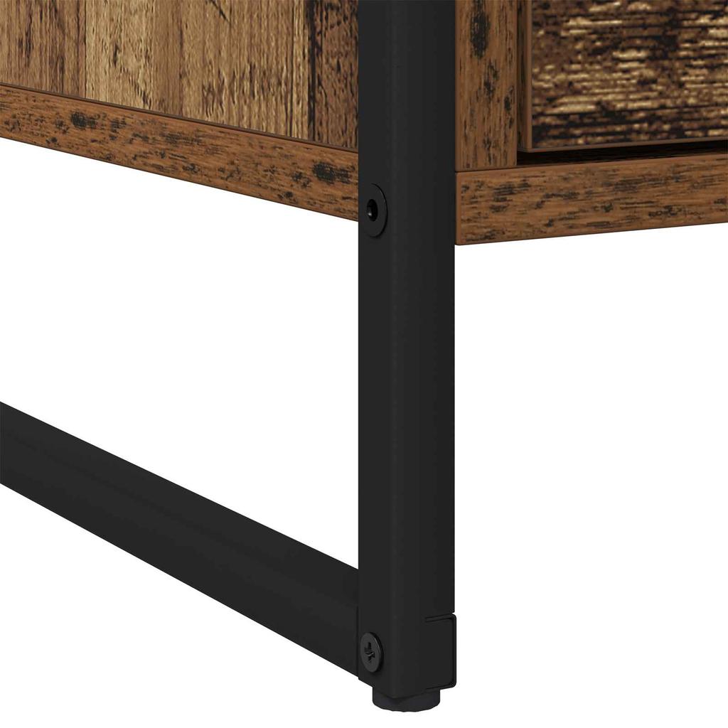 Nightstand Set of 2 Reclaimed Wood Look 50 X 39.5 X 50 Cm Engineered Wood