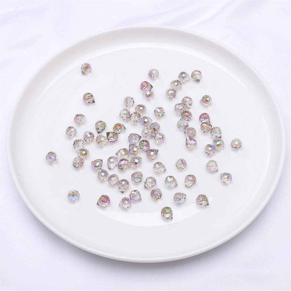 9x8mm Iridescent Glass Crystal Teardrop Beads for DIY Bracelet and Necklace Jewelry Making
