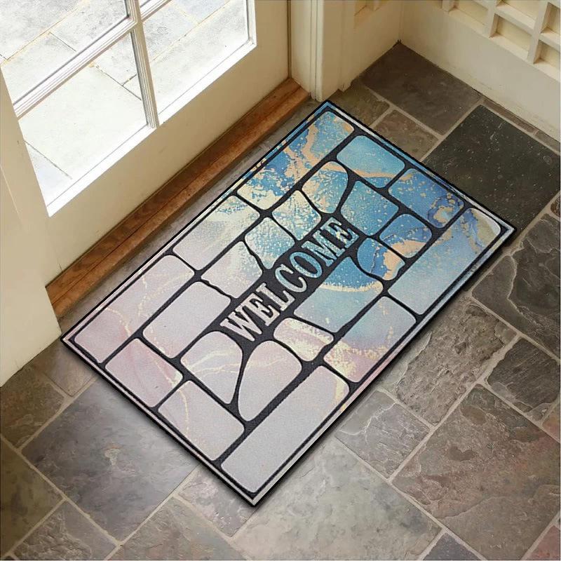 Entry Floor Mat for Bedroom Bathroom Slip-resistant Entrance Area Wear-resistant Entrance Crystal VelvetMat Home Decor