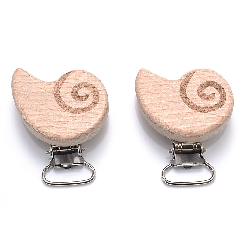 5Pcs/Lot New Arrival Lovely Wooden Pacifier Clip Natural Beech Wood Accessories for Baby Handmade Dummy Clips Pacifier Chain