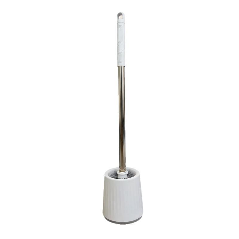 2-in-1 Wall-Mounted Toilet Brush Set with Base - Long Handle for No Dead Corners