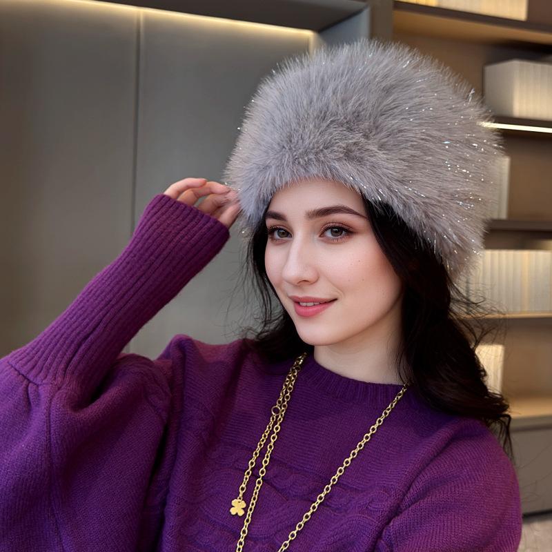 Новая шапка из искусственного лисьего меха, теплая уличная лыжная шапка, зимняя теплая и бархатная женская
