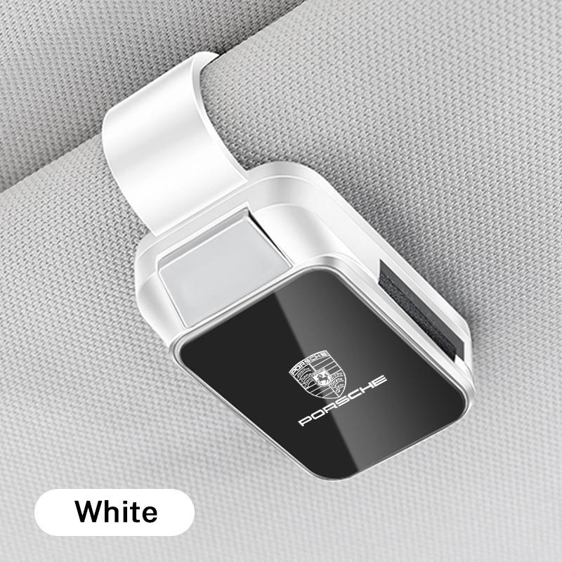 

Fashion Car Sun Visor Glasses Clips Eyeglasses Storage Holder For Porsche 911 Taycan Panamera Cayenne Boxster Cayman Accessories
