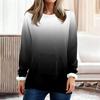 Women's Fashionable Printed Round Neck Long Sleeved Plush Warm Pullover Top