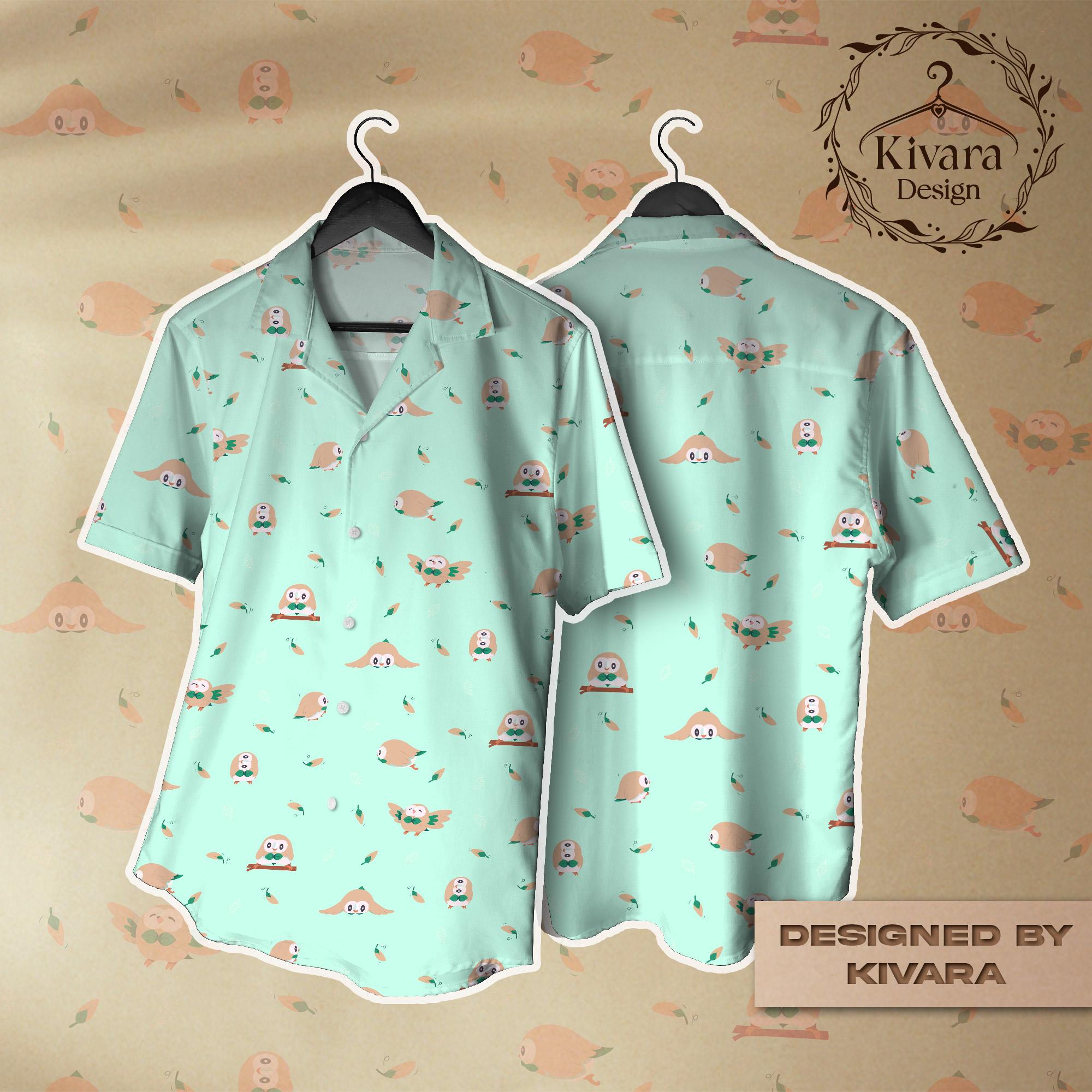 Owl Hawaiian Shirt  Anime graphic T-shirt Summer Sports Leisure Men s T-Shirt S