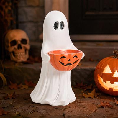 Harz Trick or Treat Süßigkeitenschalen Mehrzweck Halloween Kürbis Süßigkeitenschale für Veranda Hof Innenhof Rasen Terrasse Dekorationen