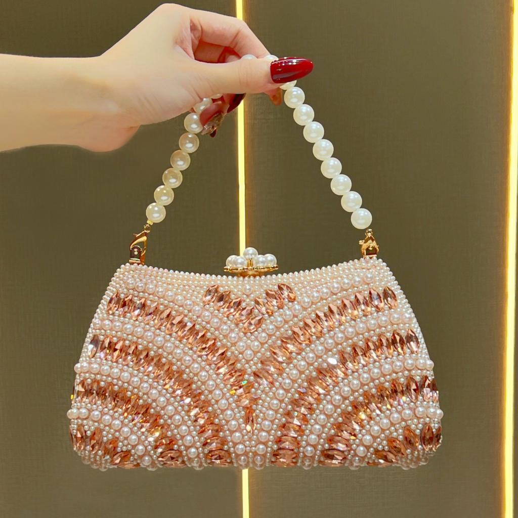 High-end Charm Beaded Handbag Clutch Handbag for Ladies Exquisite Evening Bag Women's Bag