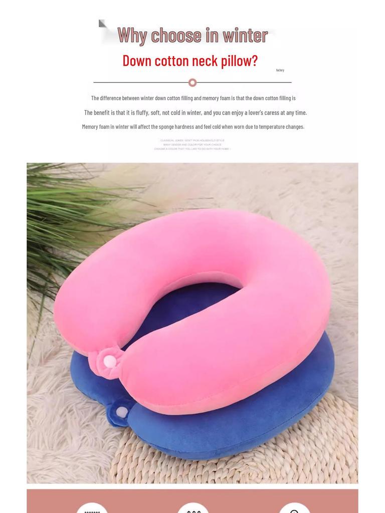 U-Shaped Neck Pillow for Cervical Support - Travel & Car Nap Pillow