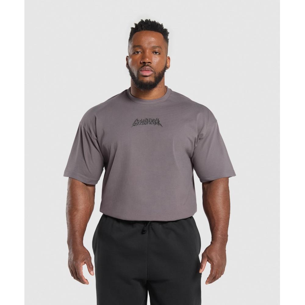 Gymshark MeTal LifTing Graphic T shirT Brushed Purple A7a2s Pbzp