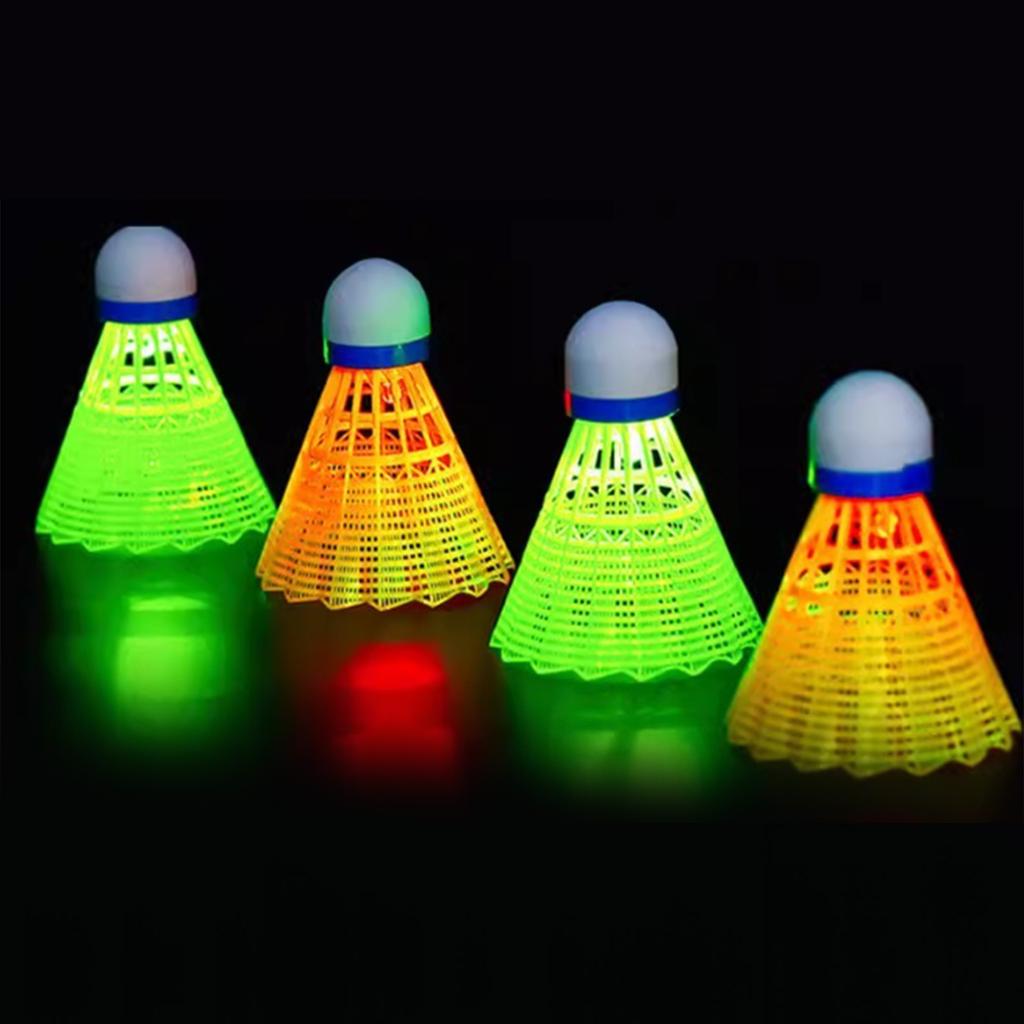 4 Pack LED Badminton Shuttlecocks, Sport Nylon Shuttlecocks Kits, Stable & Durable Sports Training Ball In/Outdoor Game