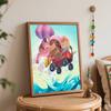 Disney Bing Bong oil painting art painting kit, handmade diy art painting home wall decoration, colorful joyful wagon adventure decor