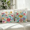 Colorful Floral - Bird Cheerful Pillow CoversLiving Room Sofa Cushion Cover, Soft and Comfortable, Bedroom Room Decoration