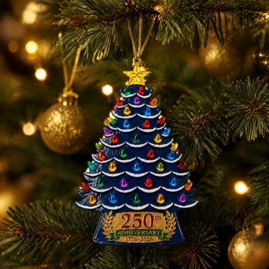 Holiday Gift Ideas 250 Anniversary USA Christmas Tree Ornament, 1776-2026 2D Acrylic Accessories Years America Hanging Decoration for Patriotic