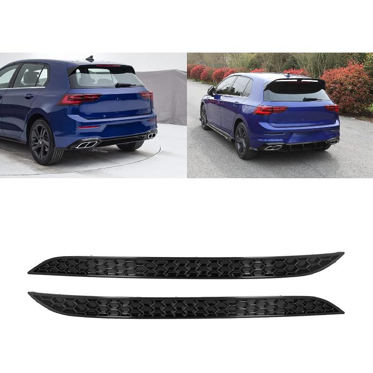 Fydun 2PCS Reflector Insert Left and Right Gloss Black Car Exterior Parts Replacement for MK8 Standard 2021+