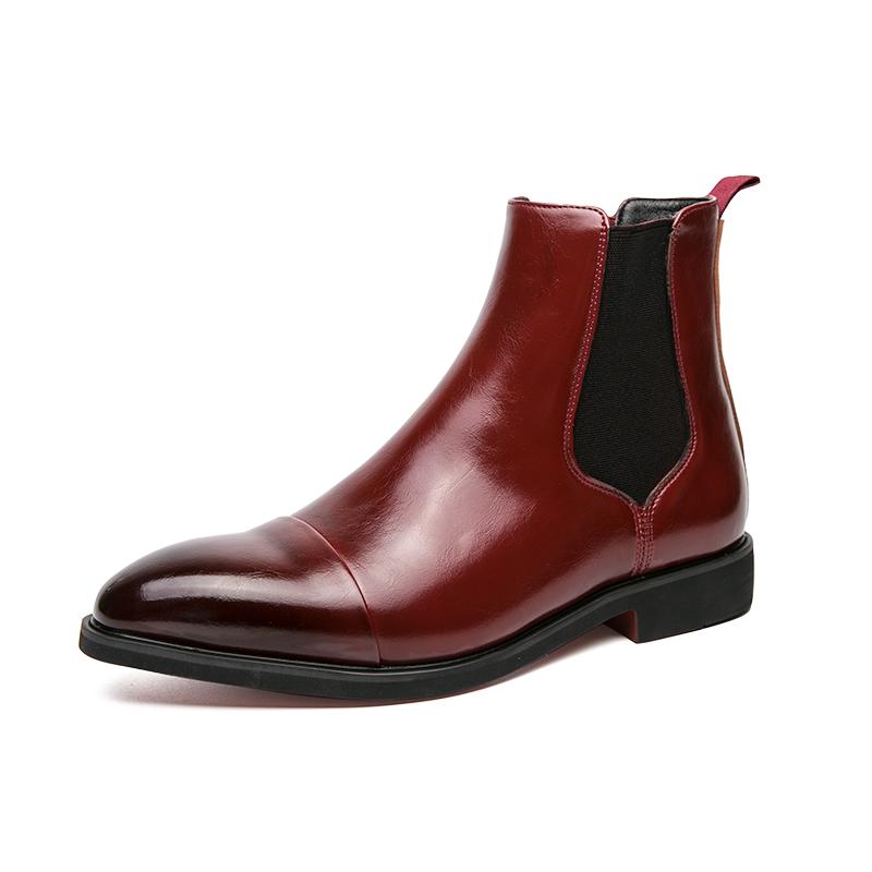 Fashion High top leather shoes Autumn and winter style Trendy men's outdoor street Daily work and busines Office boot suit 38-46