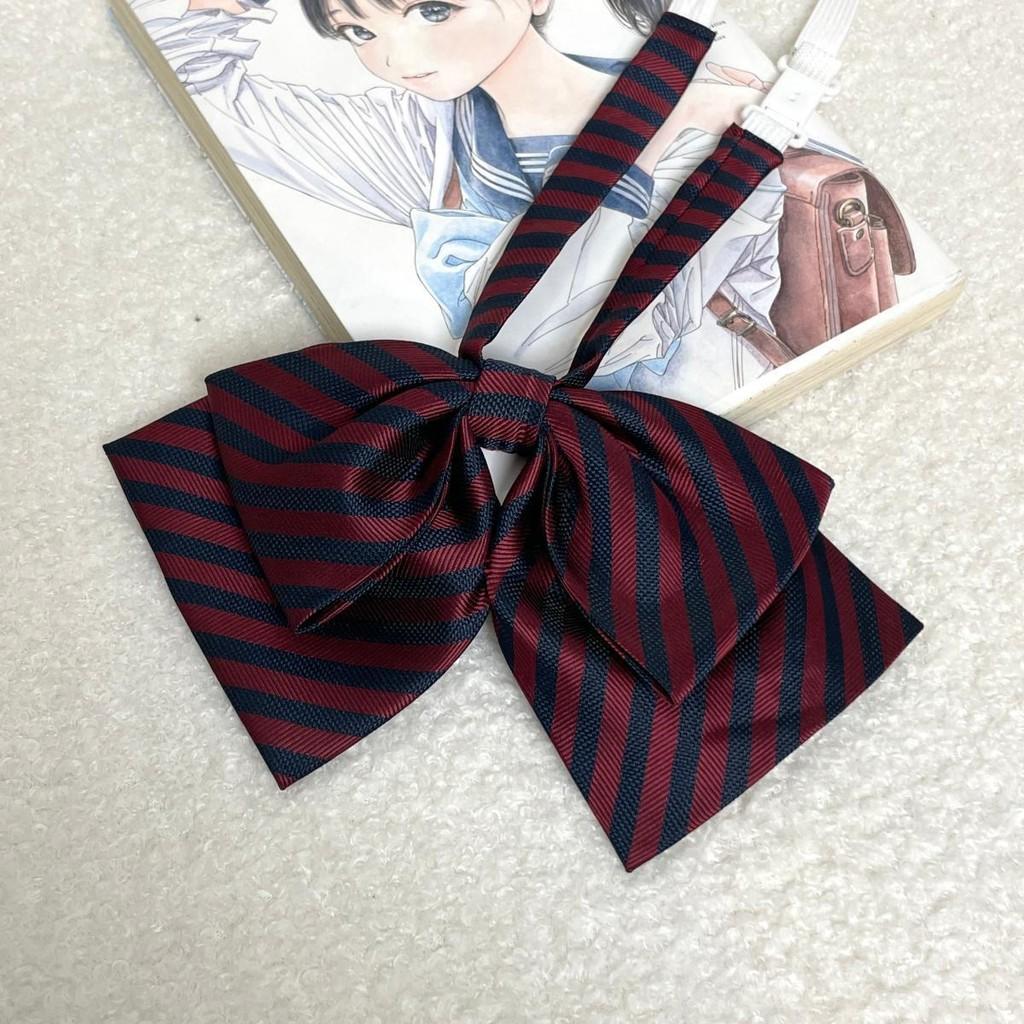 Jk Butterfly Bowknot School Tie For Girls Summer Kids Polyester Accessory Red Striped Butterfly