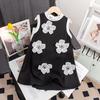 Girls Summer Polo Collar Sleeveless Vest Dress Preppy Chic Princess Dress for Kids