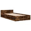 VidaXL Bed Frames and Drawer Smoked Oak 90x200 Cm Engineered Wood, Bed, Storage Bed, Single Bed Frame, Bed 3280801