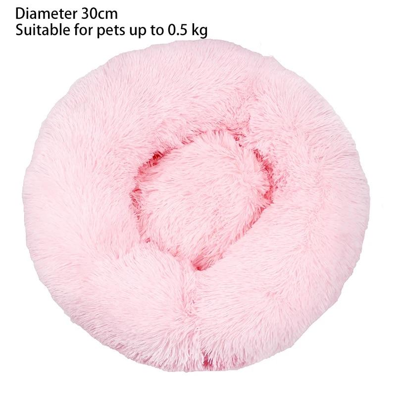 Plush Pet Nest Fall and Winter Cotton Mat for Kittens Chihuahua Universal Dog and Cat Long Hair Nest Round Donut Plush Dog Bed