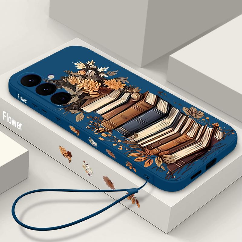 Book Print Case For Samsung Galaxy S24 S25 FE S26 S25 S23 S22 Ultra A17 A56 A16 A55 A25 A15 A36 A54 5G Lanyard Soft Cover