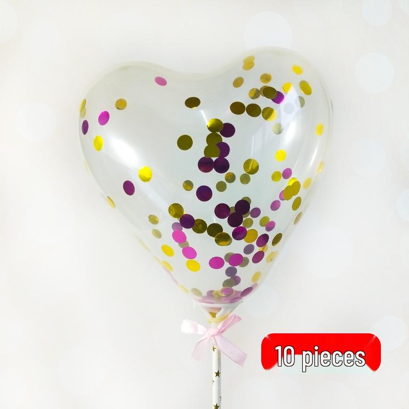 Valentine's Day & Birthday Cake Topper: Gold, Silver, and Colorful Transparent Wishing Balls Decoration