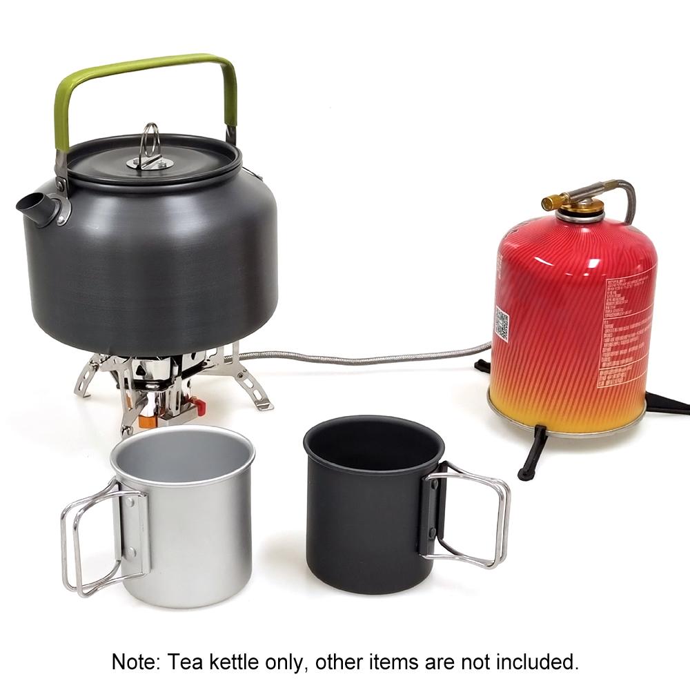 0.8L/1.2L/1.6L Outdoor Camping Kettle Aluminum Tea Kettle Coffee Pot with Carry Bag