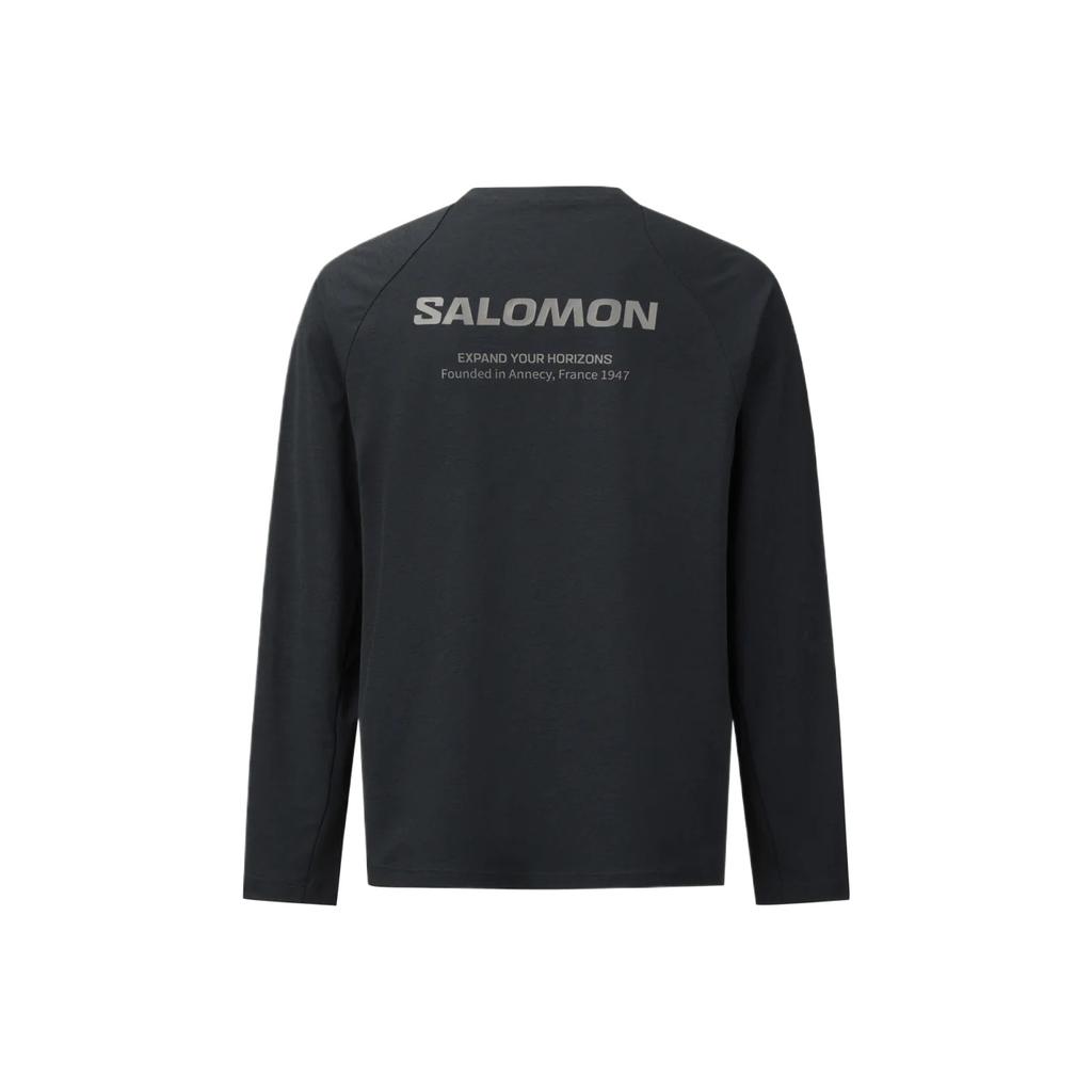 SALOMON Uni FW/AW25 Prime Delta Moisture Wicking Solid Color Crew Neck Long Sleeve T-Shirt Unisex Tops C30082