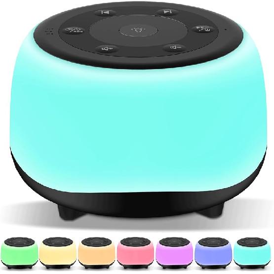 White Noise Sound Machine with 7 Colors Night Light 34 Soothing Sounds, Portable Sound Machine for Baby Adults Kids Sleep with 30 Volume Levels 4