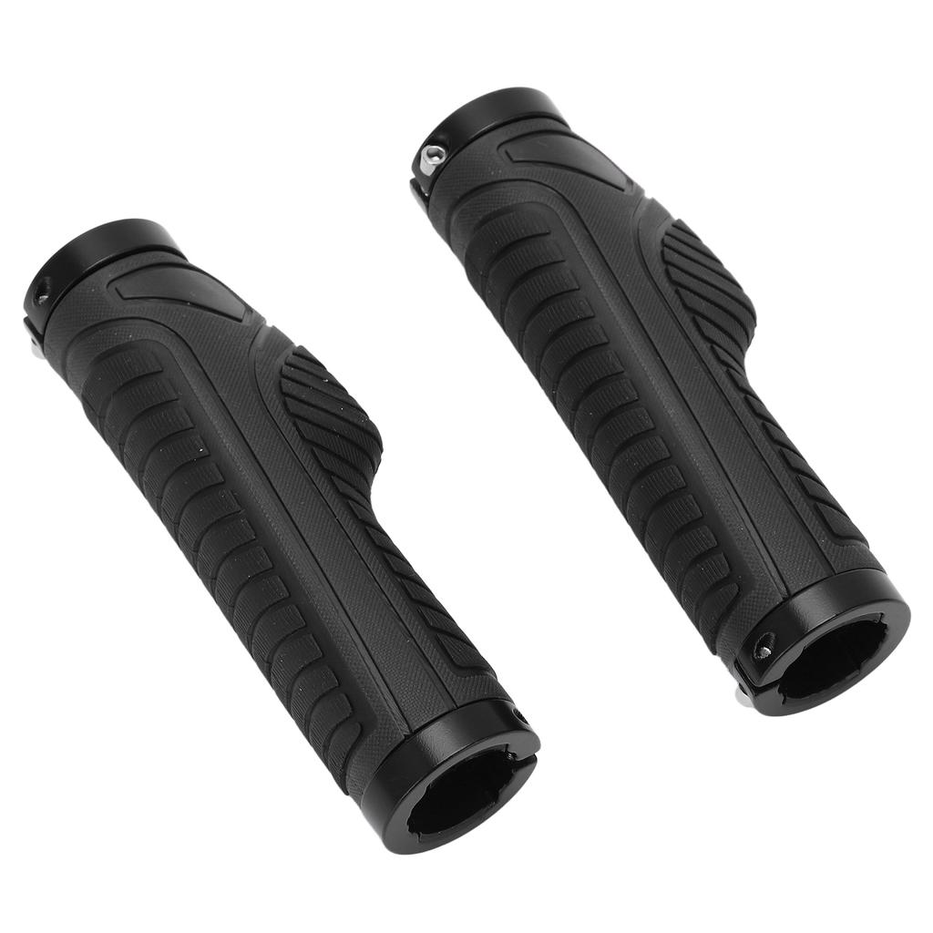 1 Pair Anti Slip Bike Handle Grip Rubber Bicycle Handlebar Grips Cover for Road Mountain BikesBlack