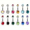 Glamorous Stainless Steel Belly Rings with Rhinestones for a Dazzling Summer Look