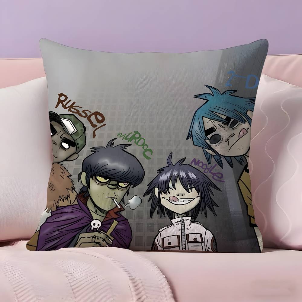 Music Prints G-Gorillaz Pillow Case Pillowcase Ultra Soft Skin Friendly Fabric Cloud Like Comfort & Concealed Zipper