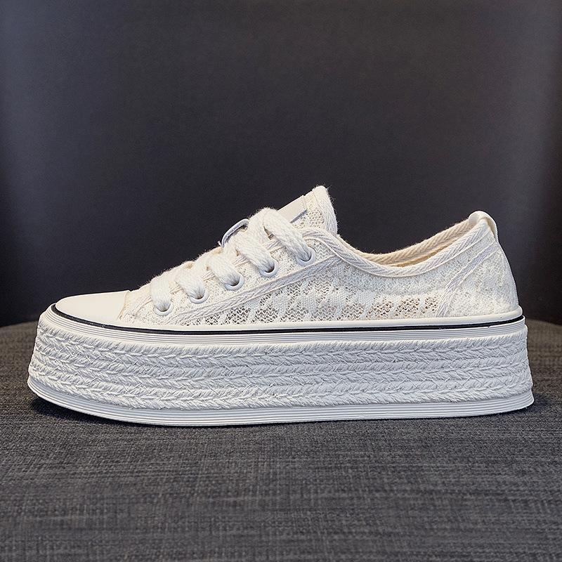 

Туфли на платформе с сетчатой поверхностью белого цвета, женские летние, тонкие, повседневные, универсальные, дышащие, с полой сеткой 34