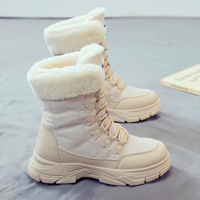 

Large size high-top cotton shoes 22 winter new velvet snow boots thick-soled large cotton 35