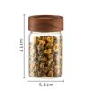 ZISIZ Glass & Acacia Wood Sealed Storage Jars