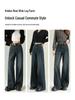 2026 Women’s Wide-Leg Jeans: Autumn/Winter Thicker Straight Fit with Velvet, Lengthened Loose Style