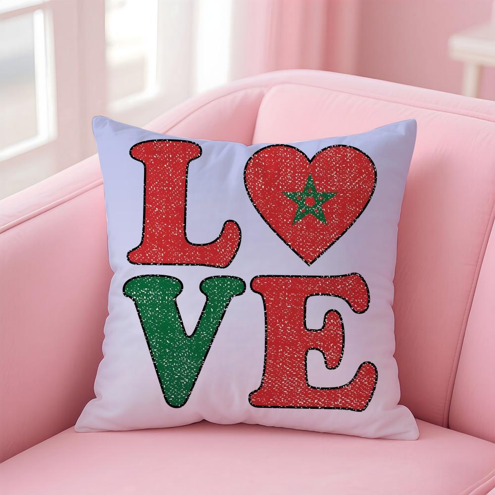 Morocco Mar Flag Cushion Cover Eco-Friendly Odorless Healthy Pillowcase Soft & Comfortable Kid-Safe No Filling