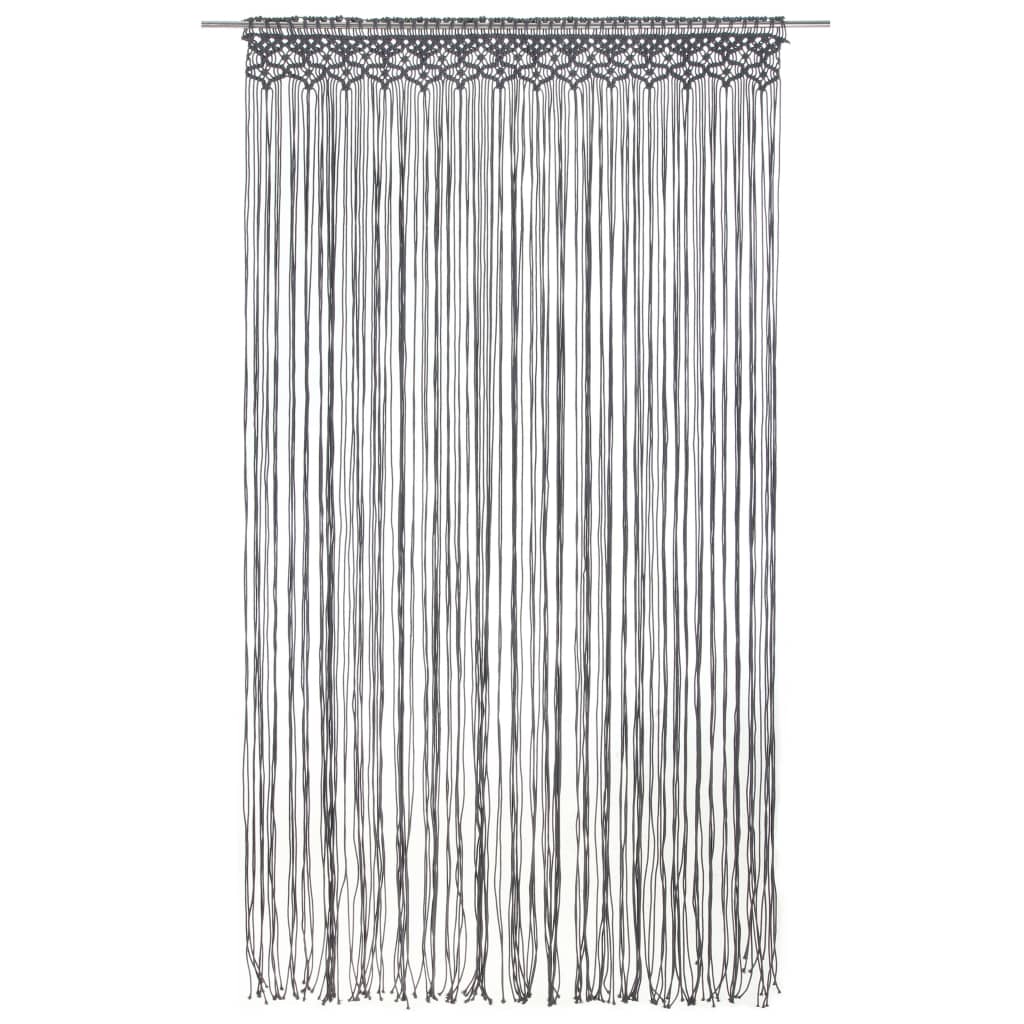 Macrame Curtain Anthracite 140 x 240 cm Cotton