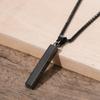 Vnox Stylish Rectangle Bar Men Pendant Necklace,Classic Stainless Steel Box Chain Neck Collar for Male Jewelry Gift