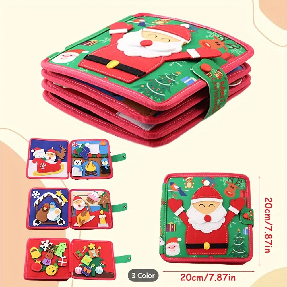 

Santa Claus Busy Book for Toddlers Christmas Educational Quiet Activity Book with Life Skills Travel Toys Gifts for Boys Girls