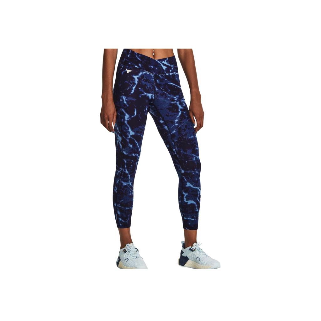Under Armour Slim Fit High Waist Printed Leggings Women Leggings Blue 1380859-410