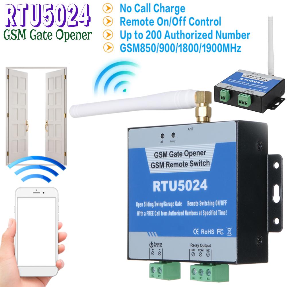 RTU5024 GSM Gate Opener Relay Quad Band 850 900 1800 1900MHz Free Call Caller ID Wireless Remote Door Access Switch