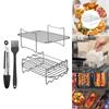 Airfryer Rack For Basket, Airfryer Accessories Dehydrator Rack, Multi-purpose Double Layer Rack With Skewer, Compatible With Double Basket Airfryers