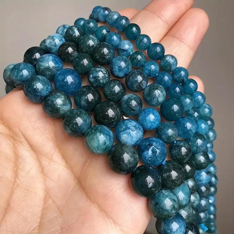 

1 Strand Natural Dark Blue Apatite Stone Beads 4/6/8mm Round Gem Bead for DIY Bracelet Charms Jewelry Making Beaded Wholesale 4mm темно-синий