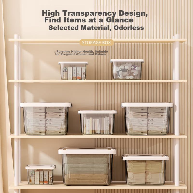 Jiadu Transparent Storage Box for Home And Car Use, Clothes, Toys, Large Organizer Box, Storage Container, Plastic Basket