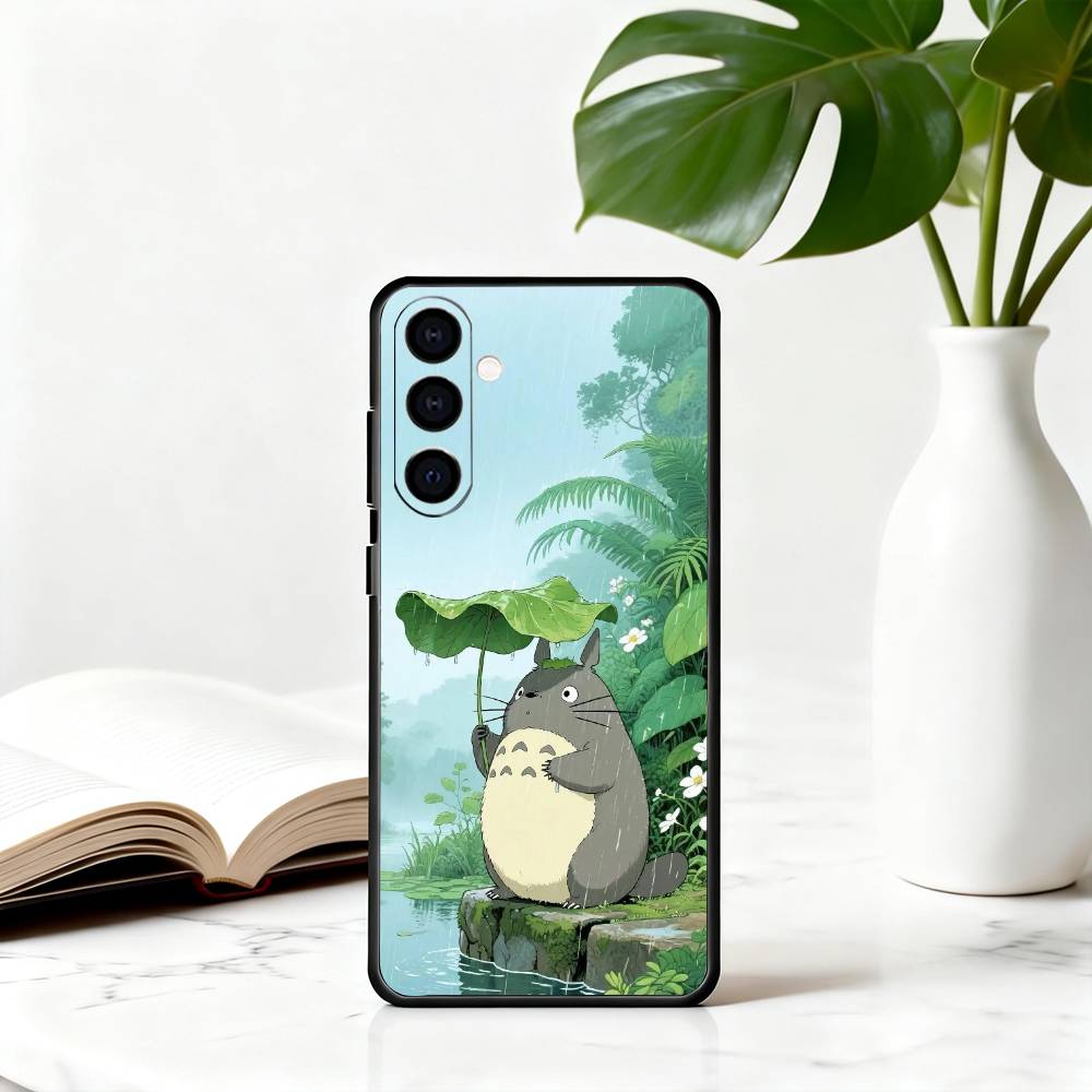 Cute Fat Cat T-Totoro-ct Phone Case For Samsung Galaxy A73,A72,A71,A70,A53,A52,A51,Others Soft Black Cover