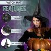 Women Witch Hooded Cape Cloak Feathered Witch Hat Long Gloves Adult Witch Costume Accessory for Women Halloween Cosplay