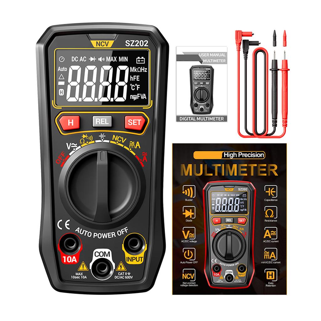 Digital Multimeter, Auto Ranging 4000 Counts, Portable Ohm Volt Amp Tester Measures NCV, Voltage, Current, Diode,