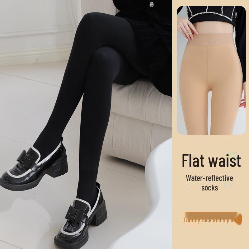 Black Sheer Pantyhose with High Waist & Tummy Control - Floral Fairy Design for All Seasons