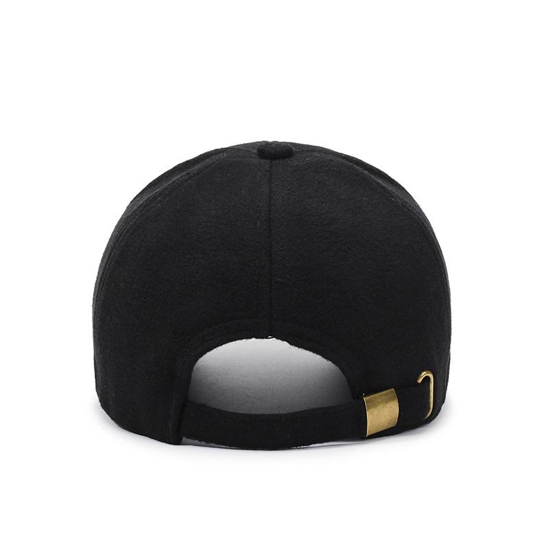 Seasonal Casual Woolen Embroidered Alphabet Baseball Cap Middle-Aged And Elderly Men'S Outdoor Cold-Proof Warm Cap