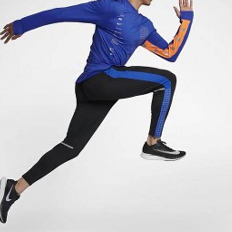 Nike Alphabet Pattern Print Sports Long-Sleeve T-Shirt Men Tops Blue BQ8183-405